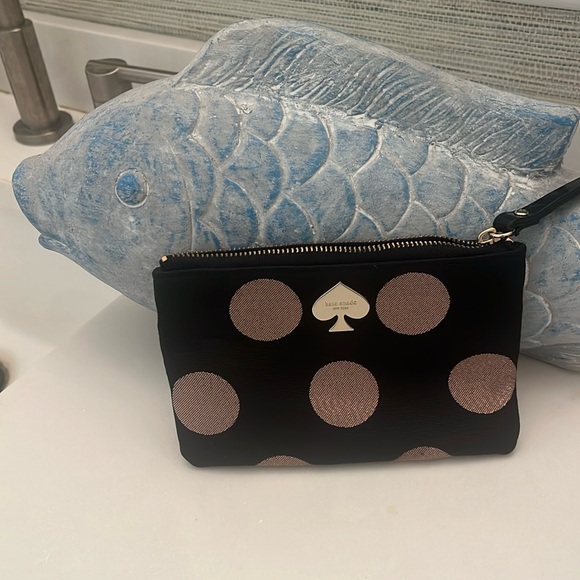 Kate Spade Black and Gold Polka Dot Clutch - Picture 1 of 5